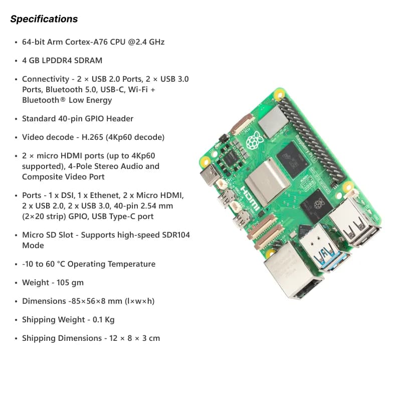 Raspberry Pi 5 Model 4GB - Gallery Image 7