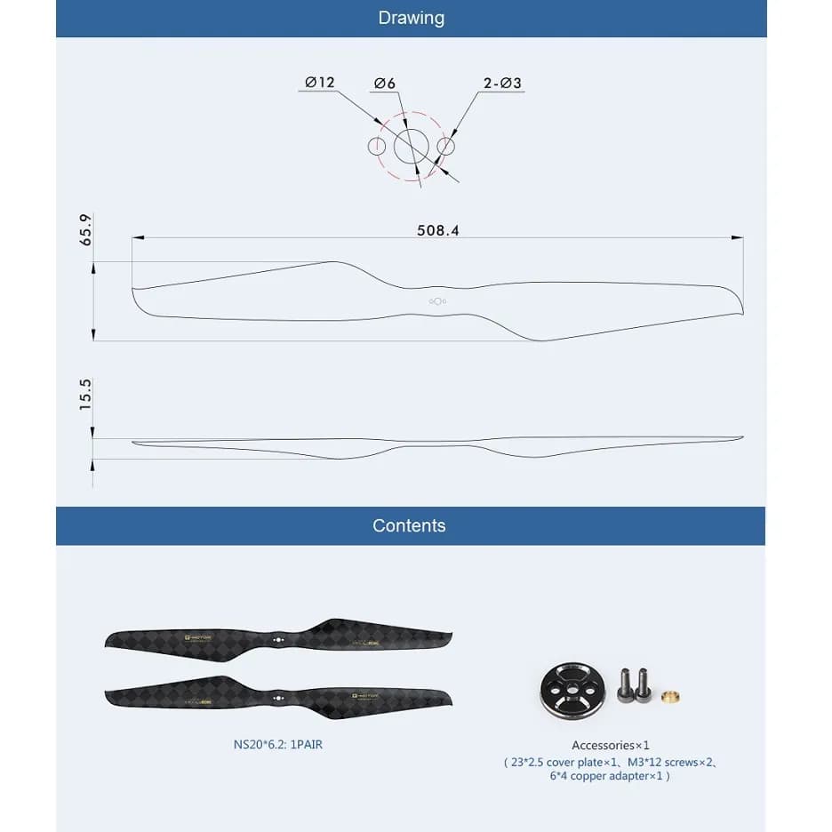 T Motor NS20*6.2 Prop-2PCS/PAIR - Gallery Image 4