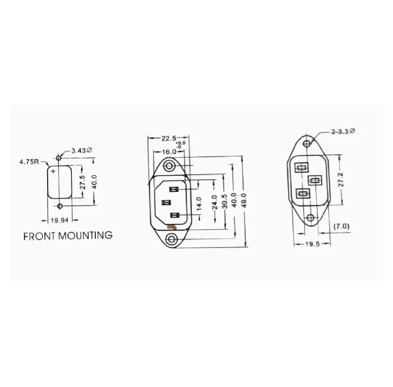 AC POWER SOCKET-AC-03 - Gallery Image 1