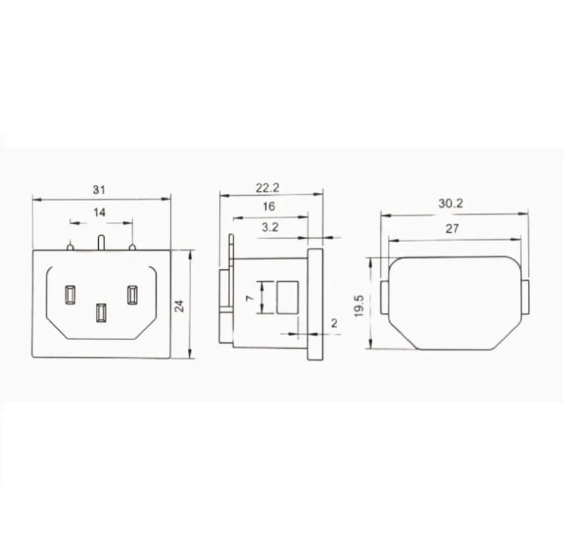 AC POWER SOCKET-AC-16 - Gallery Image 1
