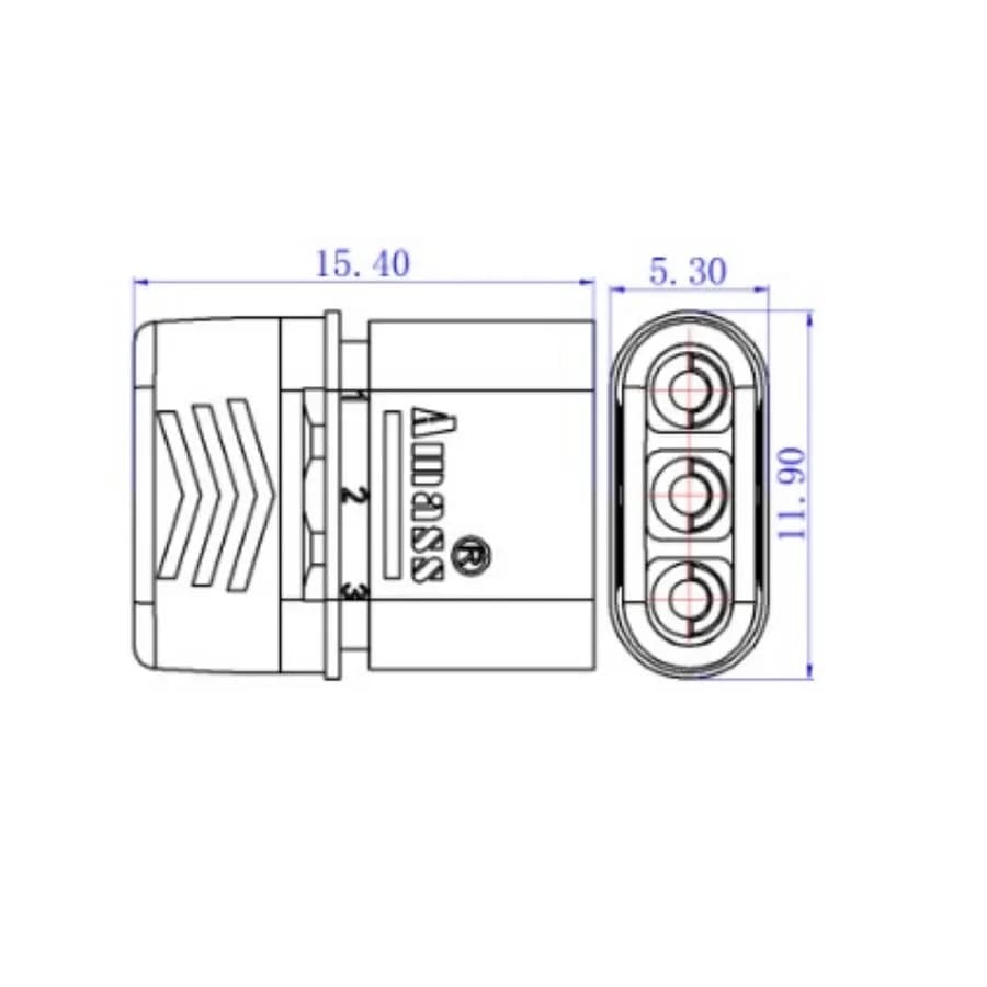 Amass MR30 Male Connector – MR30-M.G.Y - Gallery Image 1
