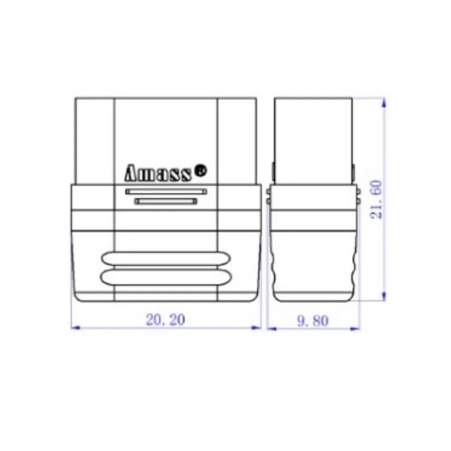 Amass MR60 Male Connector – MR60-M.G.Y - Gallery Image 1