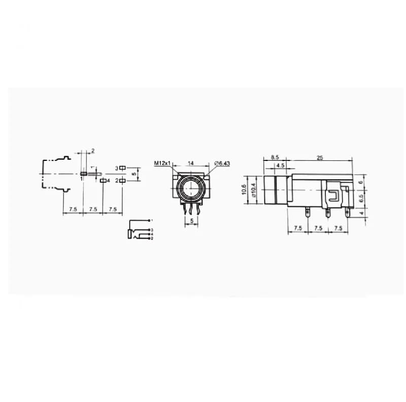 Audio Jack-6.35mm-CK-6.35-03 - Gallery Image 1
