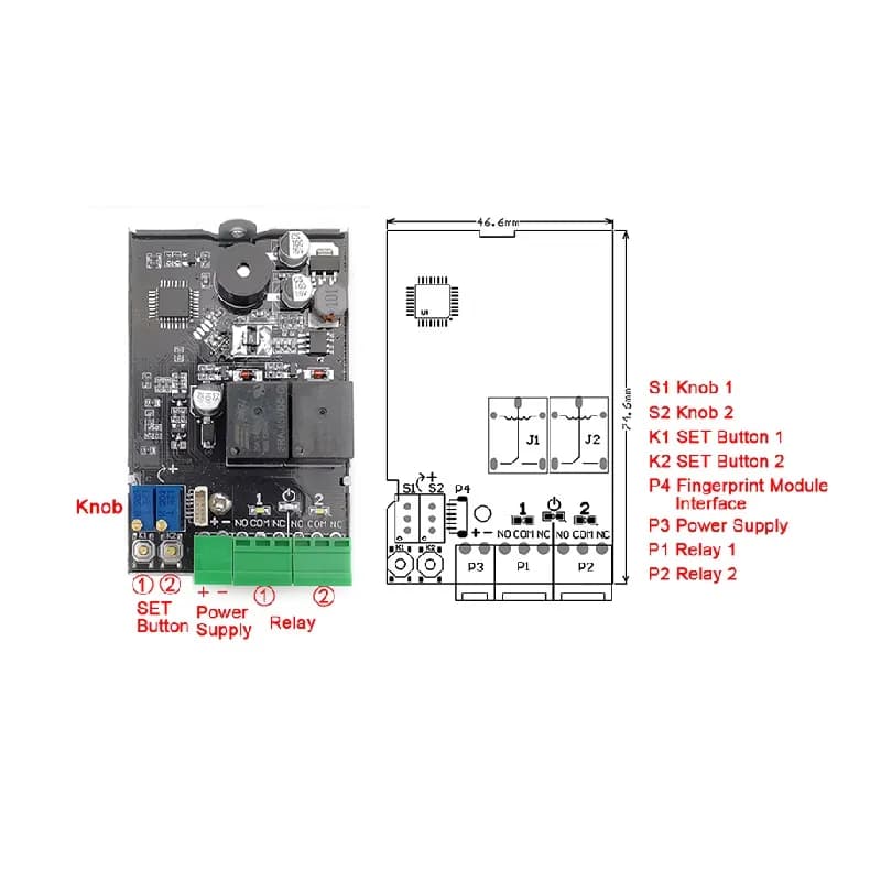 GROW-K220 Fingerprint Control Board - Gallery Image 1