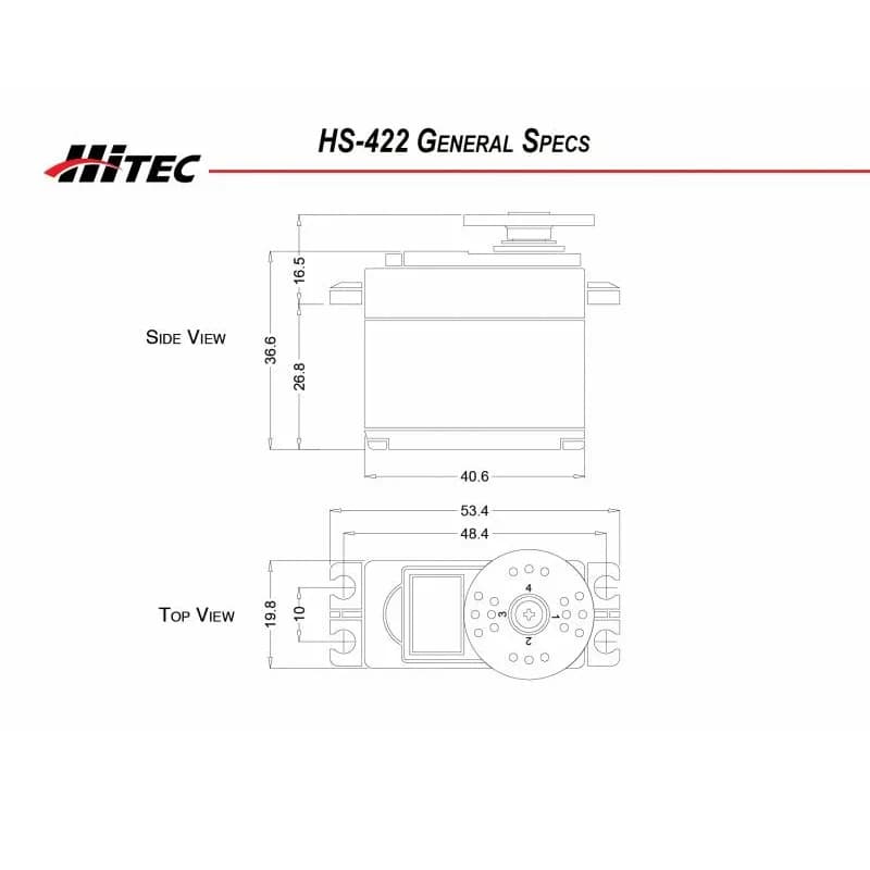Hitec HS-422 Deluxe Standard Servo - Gallery Image 3