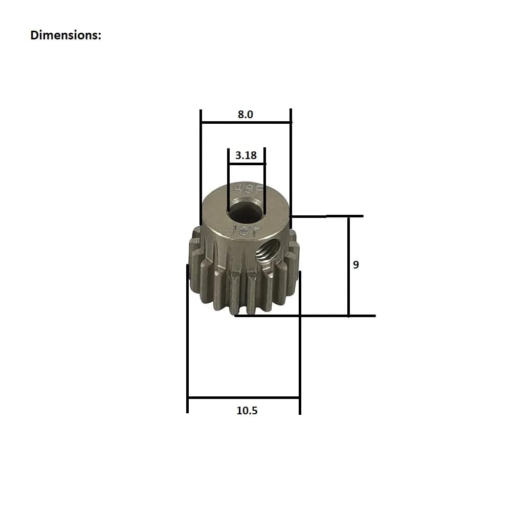 Metal 48P Spur Gear 18T - Gallery Image 1