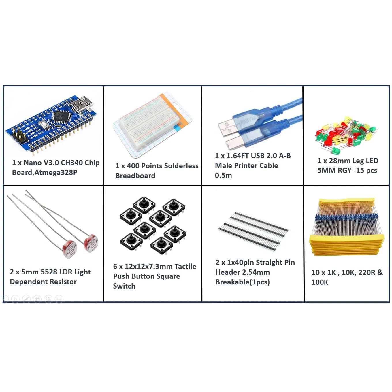 ORANGE Basic Kit For Arduino Nano - Gallery Image 1