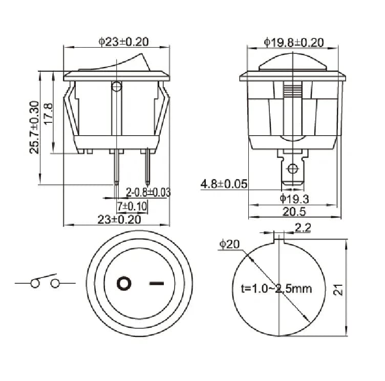 ROCKER SWITCH KCD105-002 - Gallery Image 1