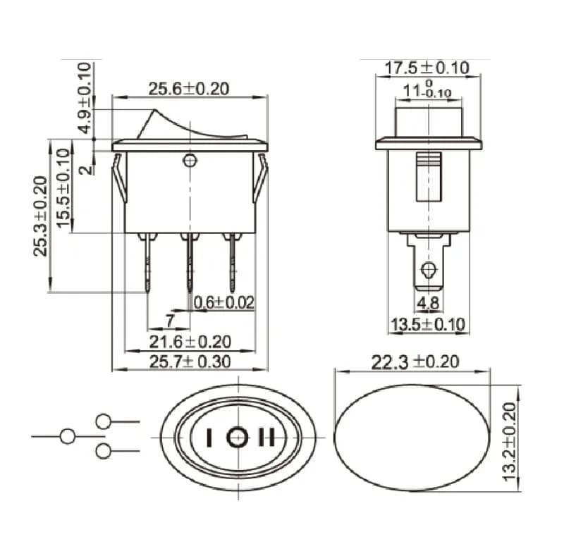 ROCKER SWITCH-KCD105-026 Third gear - Gallery Image 1