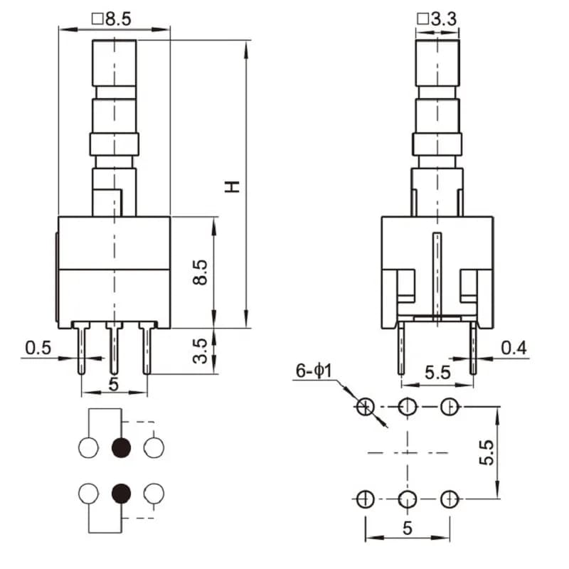 Self Lock Switch-KFC-8.5*8.5-D - Gallery Image 1