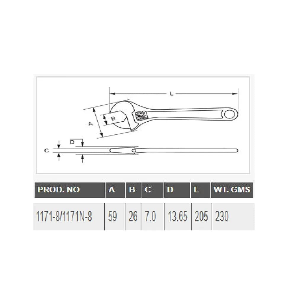 Taparia 1171-8 Adjustable Spanner - Gallery Image 2