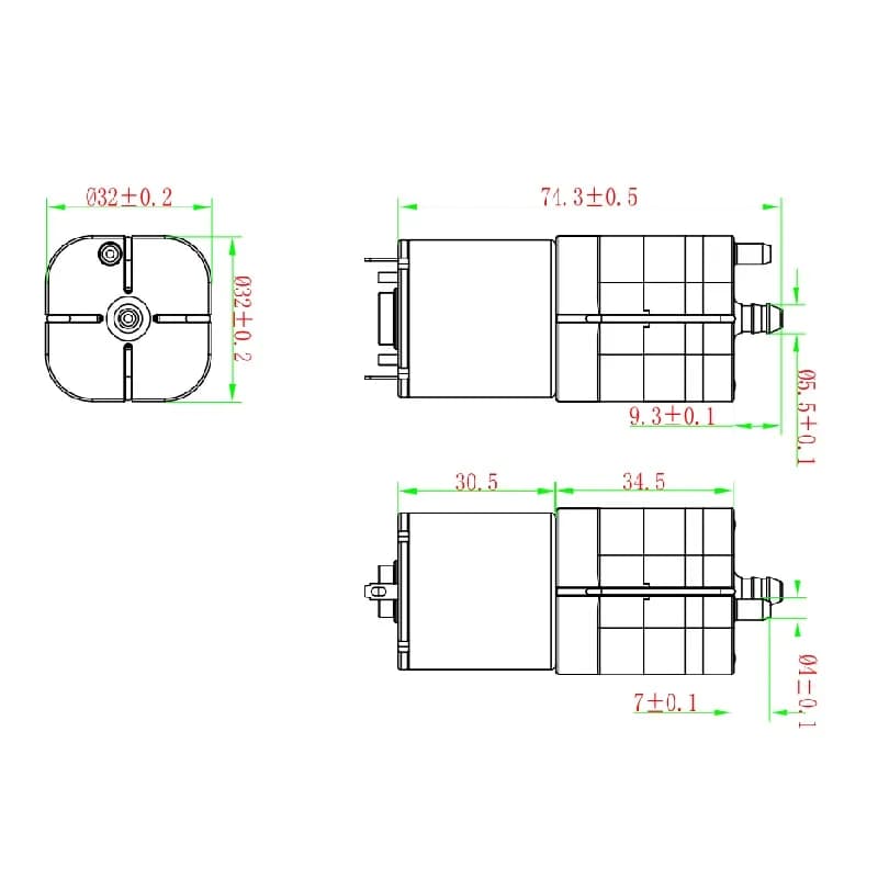 WPV32F-12V DC 4.0L/min Vacuum Pump - Gallery Image 1